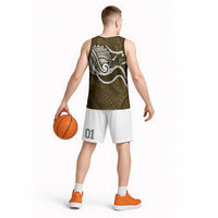 Aloha Hawaii Kalo Pikake Lei Basketball Jersey Chest Tattoo Gold Hawaiian Pattern LT14 - Polynesian Pride