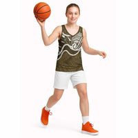 Aloha Hawaii Kalo Pikake Lei Basketball Jersey Chest Tattoo Gold Hawaiian Pattern LT14 - Polynesian Pride