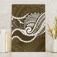Aloha Hawaii Kalo Pikake Lei Canvas Wall Art Chest Tattoo Gold Hawaiian Pattern LT14 Without Frame Gold - Polynesian Pride