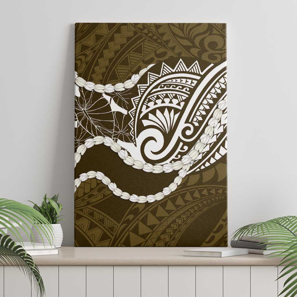 Aloha Hawaii Kalo Pikake Lei Canvas Wall Art Chest Tattoo Gold Hawaiian Pattern LT14 - Polynesian Pride