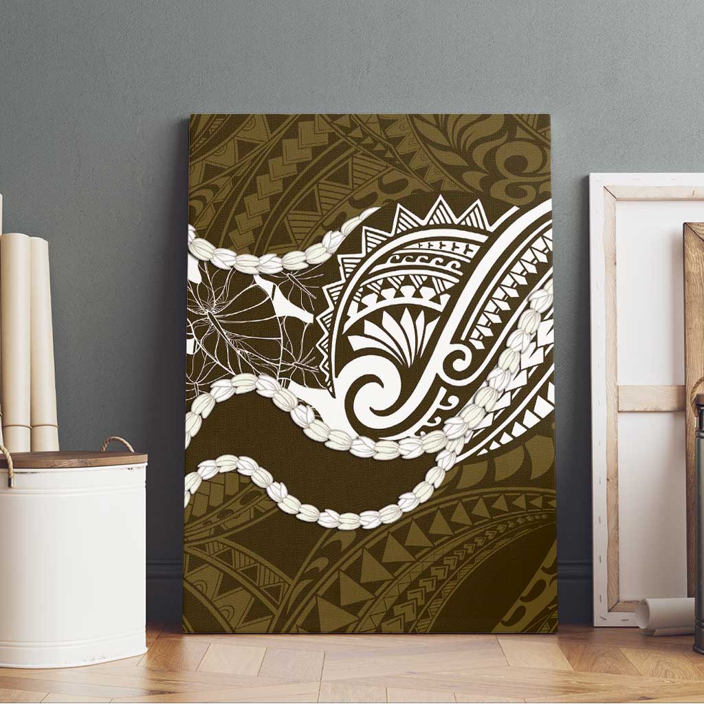 Aloha Hawaii Kalo Pikake Lei Canvas Wall Art Chest Tattoo Gold Hawaiian Pattern LT14 - Polynesian Pride