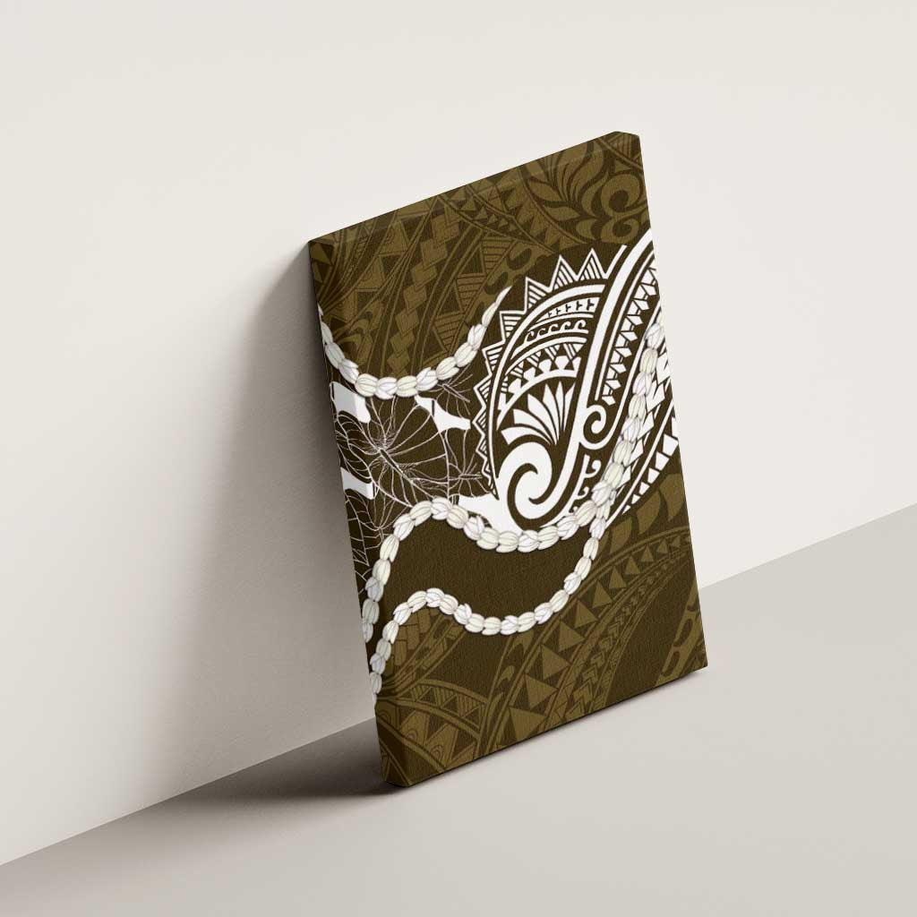 Aloha Hawaii Kalo Pikake Lei Canvas Wall Art Chest Tattoo Gold Hawaiian Pattern LT14 - Polynesian Pride
