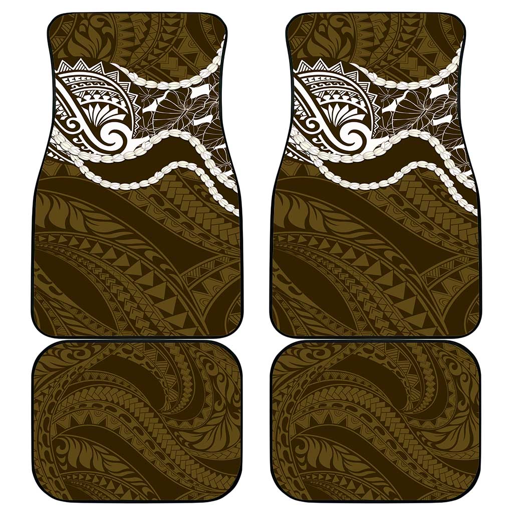 Aloha Hawaii Kalo Pikake Lei Car Mats Chest Tattoo Gold Hawaiian Pattern LT14 - Polynesian Pride