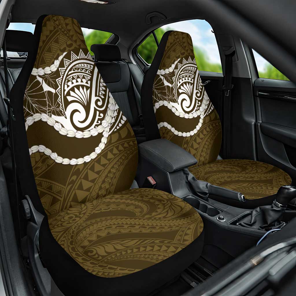 Aloha Hawaii Kalo Pikake Lei Car Seat Cover Chest Tattoo Gold Hawaiian Pattern LT14 One Size Gold - Polynesian Pride