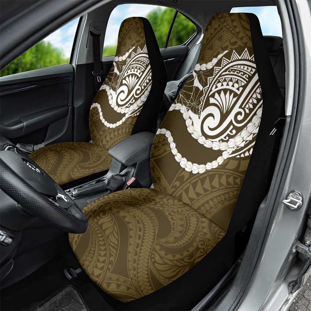 Aloha Hawaii Kalo Pikake Lei Car Seat Cover Chest Tattoo Gold Hawaiian Pattern LT14 - Polynesian Pride
