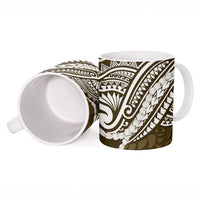 Aloha Hawaii Kalo Pikake Lei Ceramic Mug Chest Tattoo Gold Hawaiian Pattern LT14 - Polynesian Pride