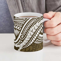 Aloha Hawaii Kalo Pikake Lei Ceramic Mug Chest Tattoo Gold Hawaiian Pattern LT14 - Polynesian Pride