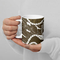 Aloha Hawaii Kalo Pikake Lei Ceramic Mug Chest Tattoo Gold Hawaiian Pattern LT14 - Polynesian Pride