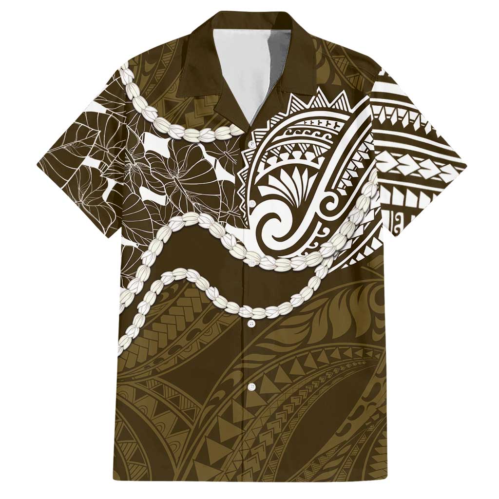 Aloha Hawaii Kalo Pikake Lei Hawaiian Shirt Chest Tattoo Gold Hawaiian Pattern