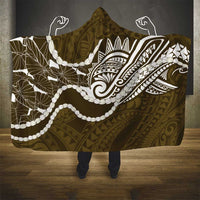 Aloha Hawaii Kalo Pikake Lei Hooded Blanket Chest Tattoo Gold Hawaiian Pattern LT14 - Polynesian Pride