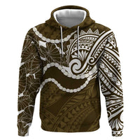 Aloha Hawaii Kalo Pikake Lei Hoodie Chest Tattoo Gold Hawaiian Pattern