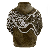 Aloha Hawaii Kalo Pikake Lei Hoodie Chest Tattoo Gold Hawaiian Pattern
