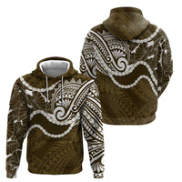 Aloha Hawaii Kalo Pikake Lei Hoodie Chest Tattoo Gold Hawaiian Pattern