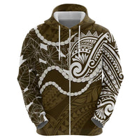 Aloha Hawaii Kalo Pikake Lei Hoodie Chest Tattoo Gold Hawaiian Pattern
