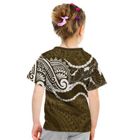 Aloha Hawaii Kalo Pikake Lei Kid T Shirt Chest Tattoo Gold Hawaiian Pattern LT14 - Polynesian Pride