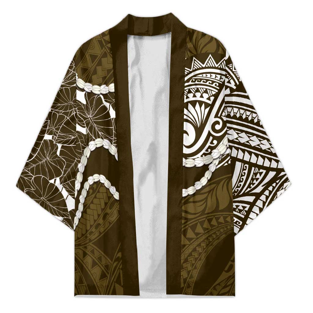 Aloha Hawaii Kalo Pikake Lei Kimono Chest Tattoo Gold Hawaiian Pattern LT14 Unisex Gold - Polynesian Pride