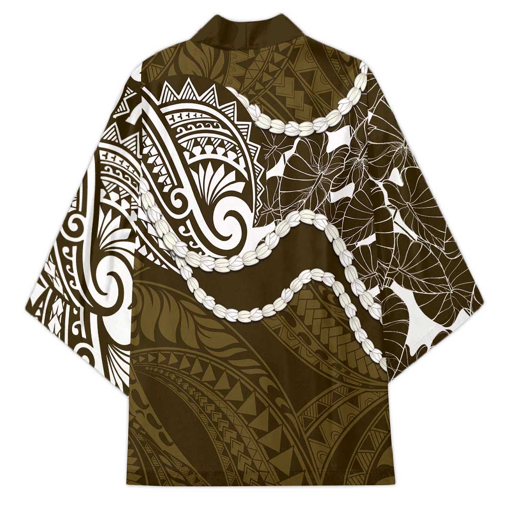 Aloha Hawaii Kalo Pikake Lei Kimono Chest Tattoo Gold Hawaiian Pattern LT14 - Polynesian Pride