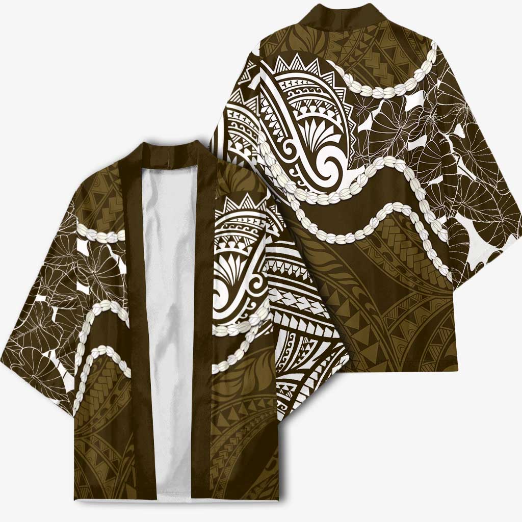 Aloha Hawaii Kalo Pikake Lei Kimono Chest Tattoo Gold Hawaiian Pattern LT14 - Polynesian Pride