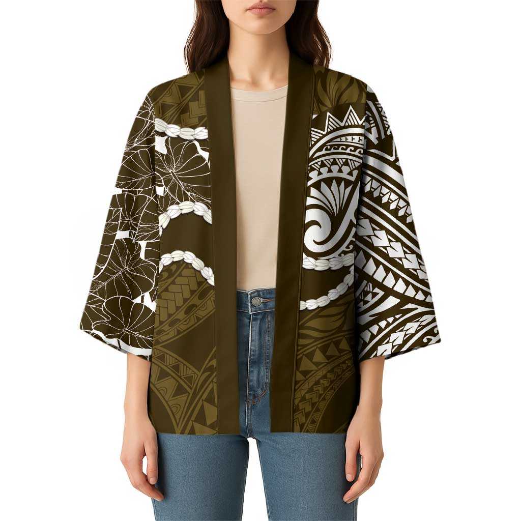 Aloha Hawaii Kalo Pikake Lei Kimono Chest Tattoo Gold Hawaiian Pattern LT14 - Polynesian Pride