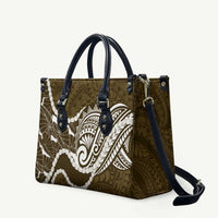 Aloha Hawaii Kalo Pikake Lei Leather Bag Chest Tattoo Gold Hawaiian Pattern LT14 Gold - Polynesian Pride