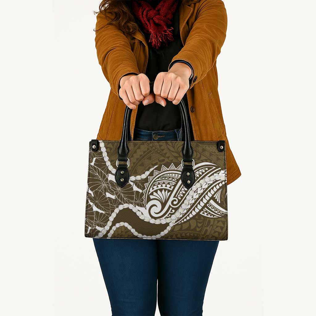 Aloha Hawaii Kalo Pikake Lei Leather Bag Chest Tattoo Gold Hawaiian Pattern LT14 - Polynesian Pride