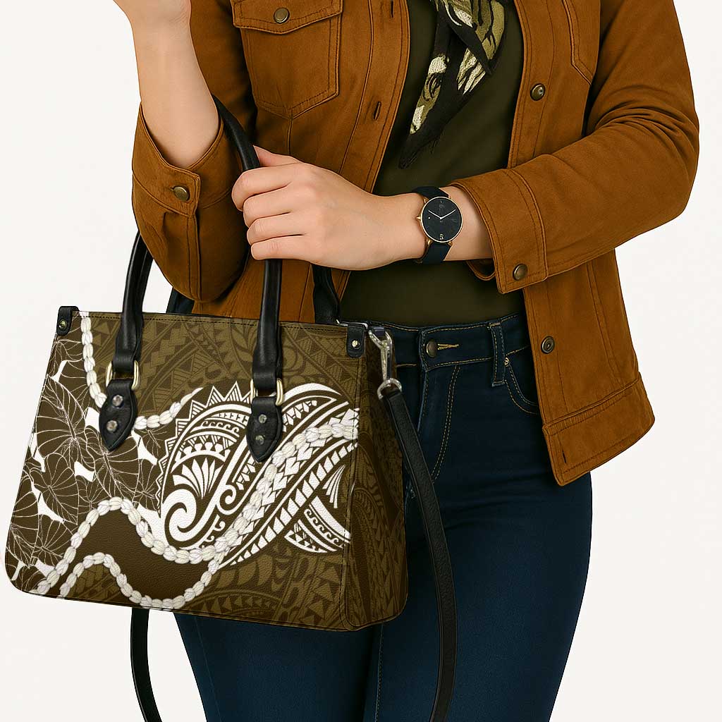 Aloha Hawaii Kalo Pikake Lei Leather Bag Chest Tattoo Gold Hawaiian Pattern LT14 - Polynesian Pride