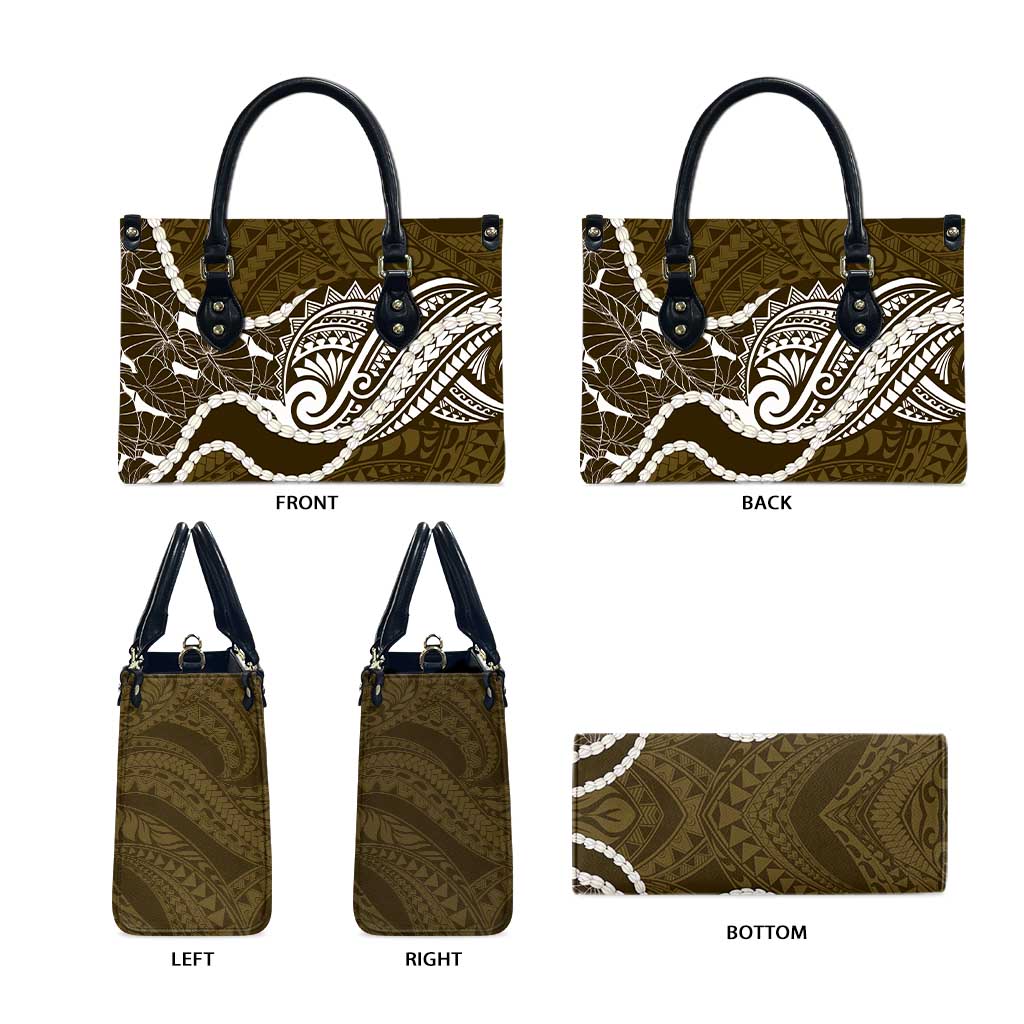 Aloha Hawaii Kalo Pikake Lei Leather Bag Chest Tattoo Gold Hawaiian Pattern LT14 - Polynesian Pride