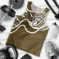 Aloha Hawaii Kalo Pikake Lei Men Tank Top Chest Tattoo Gold Hawaiian Pattern LT14 - Polynesian Pride