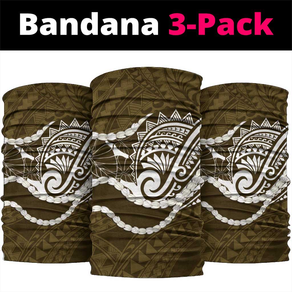 Aloha Hawaii Kalo Pikake Lei Neck Gaiter Chest Tattoo Gold Hawaiian Pattern LT14 package One Size: 25*50cm Gold - Polynesian Pride