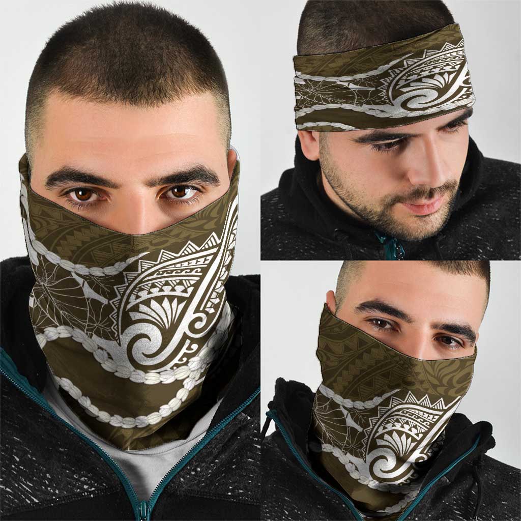 Aloha Hawaii Kalo Pikake Lei Neck Gaiter Chest Tattoo Gold Hawaiian Pattern LT14 - Polynesian Pride