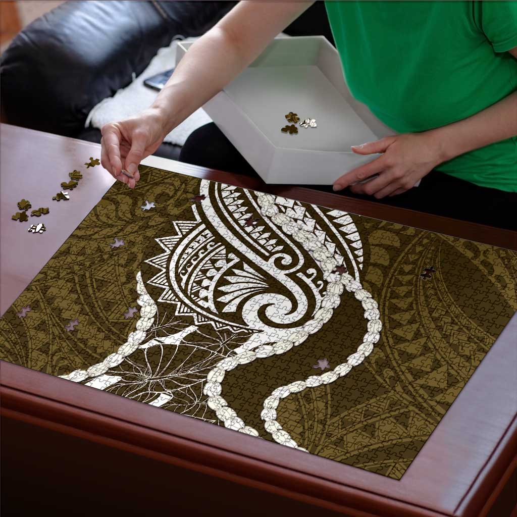 Aloha Hawaii Kalo Pikake Lei Puzzle Chest Tattoo Gold Hawaiian Pattern LT14 - Polynesian Pride