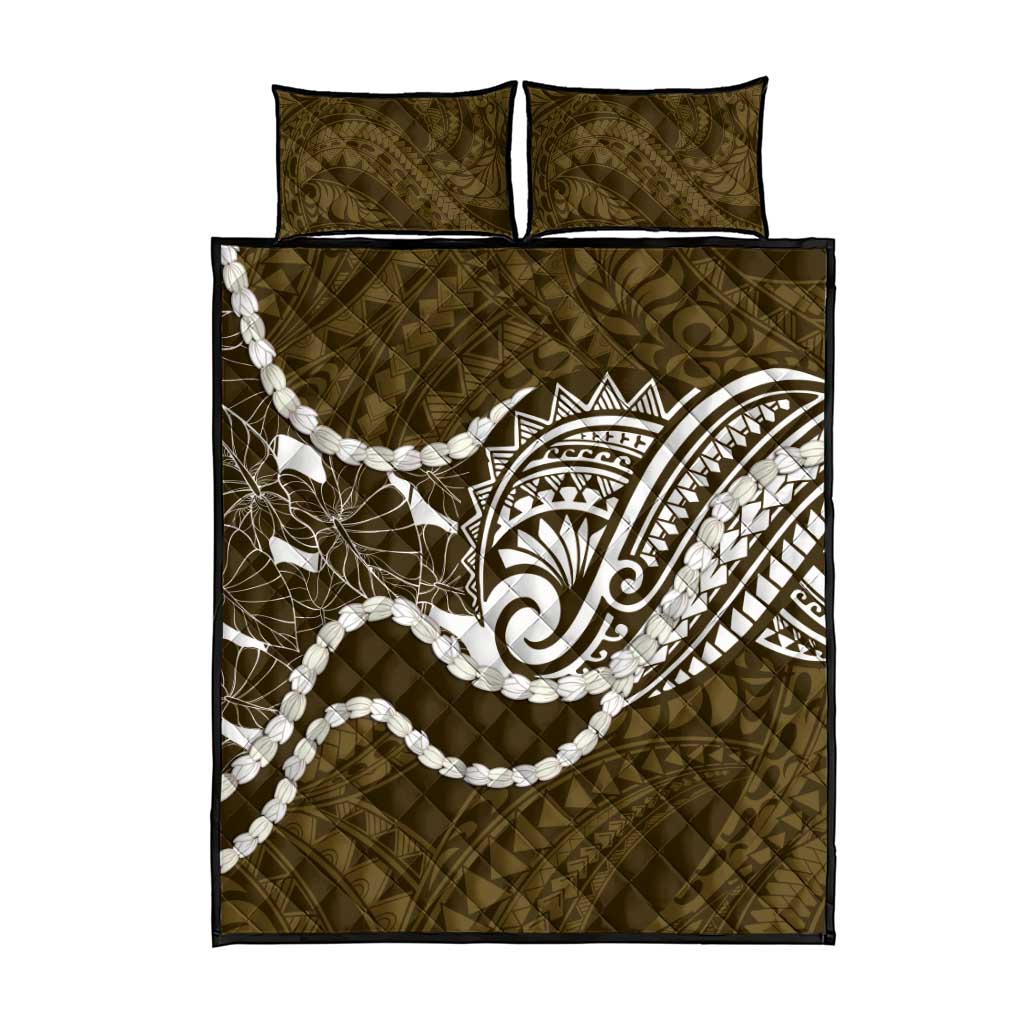 Aloha Hawaii Kalo Pikake Lei Quilt Bed Set Chest Tattoo Gold Hawaiian Pattern LT14 - Polynesian Pride