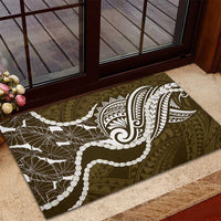Aloha Hawaii Kalo Pikake Lei Rubber Doormat Chest Tattoo Gold Hawaiian Pattern LT14 - Polynesian Pride