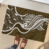 Aloha Hawaii Kalo Pikake Lei Rubber Doormat Chest Tattoo Gold Hawaiian Pattern LT14 - Polynesian Pride