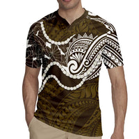 Aloha Hawaii Kalo Pikake Lei Rugby Jersey Chest Tattoo Gold Hawaiian Pattern LT14 - Polynesian Pride
