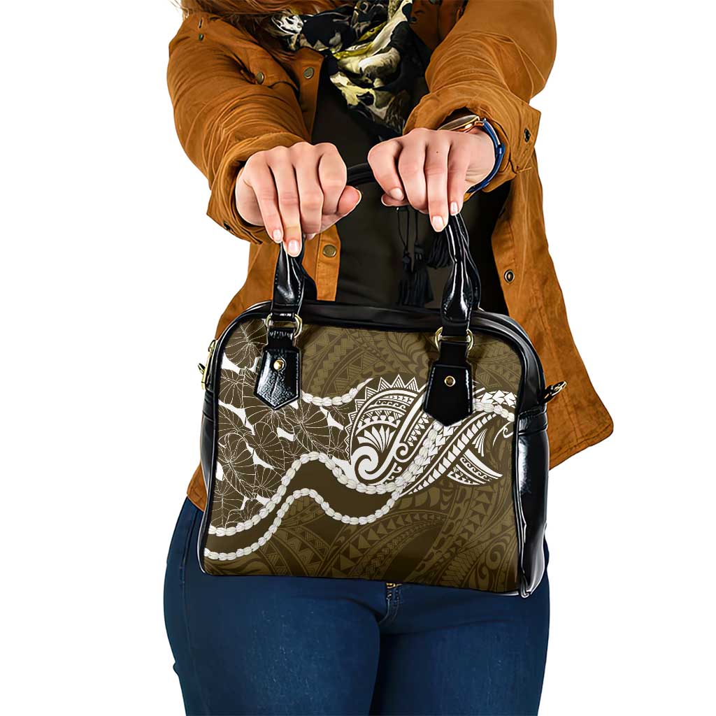 Aloha Hawaii Kalo Pikake Lei Shoulder Handbag Chest Tattoo Gold Hawaiian Pattern LT14 One Size Gold - Polynesian Pride