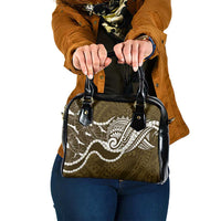 Aloha Hawaii Kalo Pikake Lei Shoulder Handbag Chest Tattoo Gold Hawaiian Pattern LT14 One Size Gold - Polynesian Pride