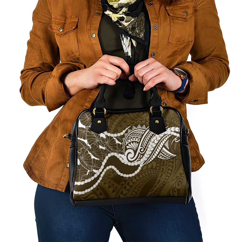 Aloha Hawaii Kalo Pikake Lei Shoulder Handbag Chest Tattoo Gold Hawaiian Pattern LT14 - Polynesian Pride