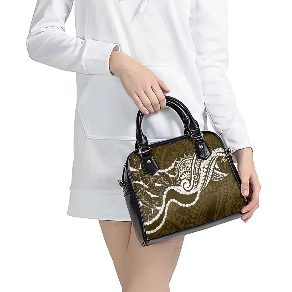 Aloha Hawaii Kalo Pikake Lei Shoulder Handbag Chest Tattoo Gold Hawaiian Pattern LT14 - Polynesian Pride