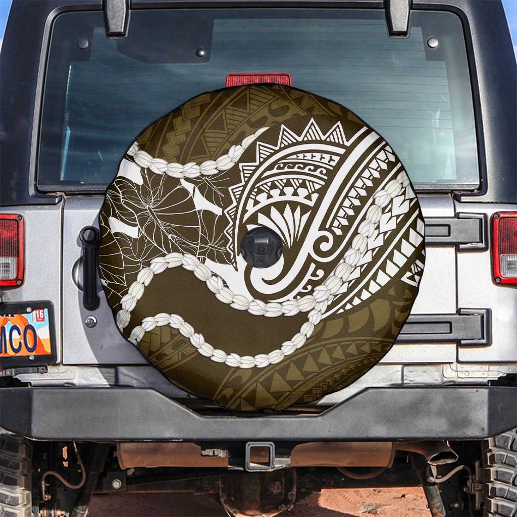Aloha Hawaii Kalo Pikake Lei Spare Tire Cover Chest Tattoo Gold Hawaiian Pattern