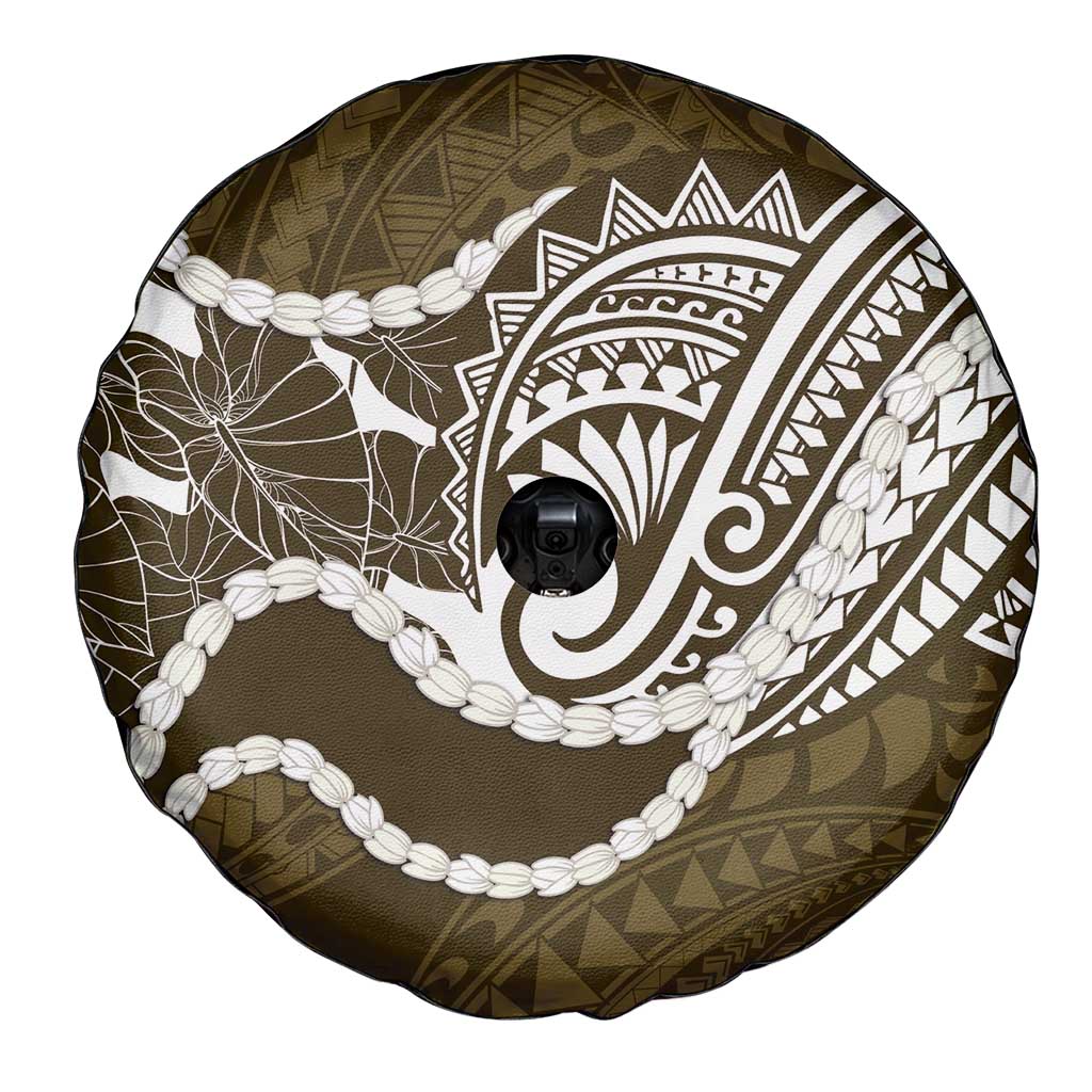 Aloha Hawaii Kalo Pikake Lei Spare Tire Cover Chest Tattoo Gold Hawaiian Pattern
