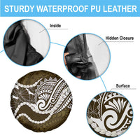 Aloha Hawaii Kalo Pikake Lei Spare Tire Cover Chest Tattoo Gold Hawaiian Pattern