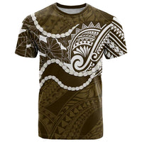 Aloha Hawaii Kalo Pikake Lei T Shirt Chest Tattoo Gold Hawaiian Pattern LT14 Gold - Polynesian Pride