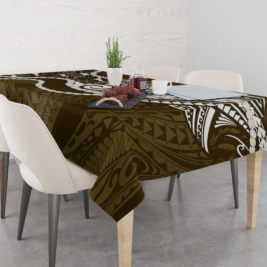 Aloha Hawaii Kalo Pikake Lei Tablecloth Chest Tattoo Gold Hawaiian Pattern LT14 - Polynesian Pride
