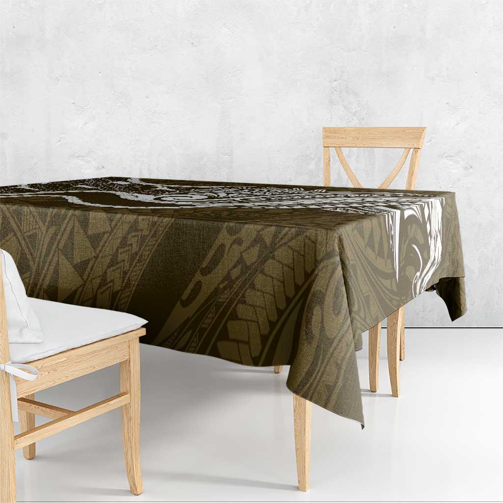 Aloha Hawaii Kalo Pikake Lei Tablecloth Chest Tattoo Gold Hawaiian Pattern LT14 - Polynesian Pride