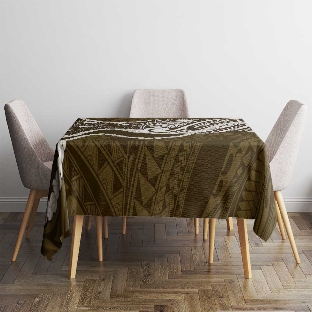 Aloha Hawaii Kalo Pikake Lei Tablecloth Chest Tattoo Gold Hawaiian Pattern LT14 - Polynesian Pride