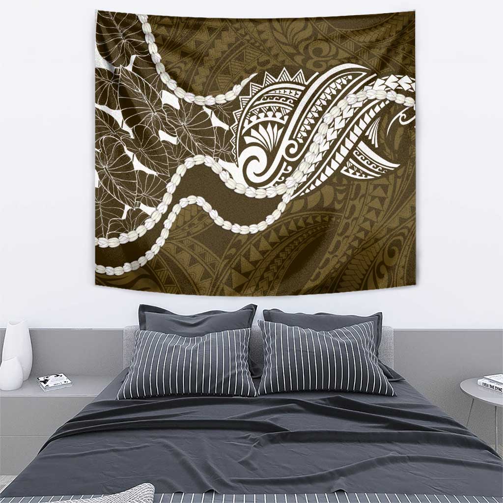 Aloha Hawaii Kalo Pikake Lei Tapestry Chest Tattoo Gold Hawaiian Pattern LT14 - Polynesian Pride