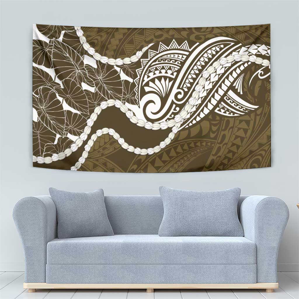 Aloha Hawaii Kalo Pikake Lei Tapestry Chest Tattoo Gold Hawaiian Pattern LT14 - Polynesian Pride