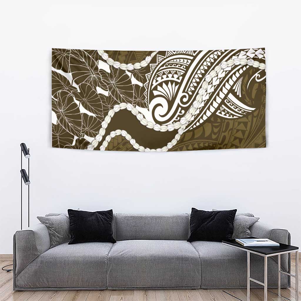 Aloha Hawaii Kalo Pikake Lei Tapestry Chest Tattoo Gold Hawaiian Pattern LT14 - Polynesian Pride
