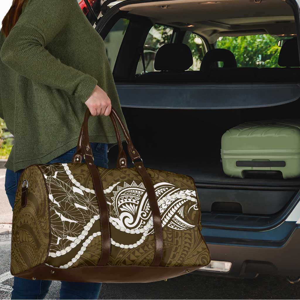 Aloha Hawaii Kalo Pikake Lei Travel Bag Chest Tattoo Gold Hawaiian Pattern LT14 - Polynesian Pride